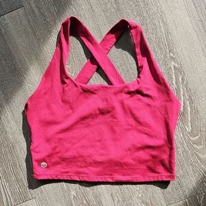 Senita Athletics Vibrant Pink Athletic Crop Top